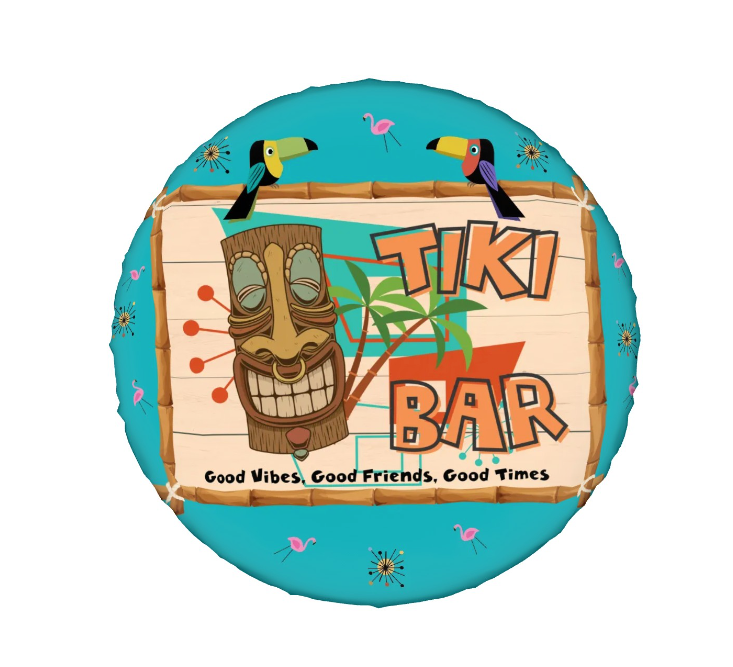 MCM Retro Tiki Bar Groovy Tire Cover- Custom Spare Cover