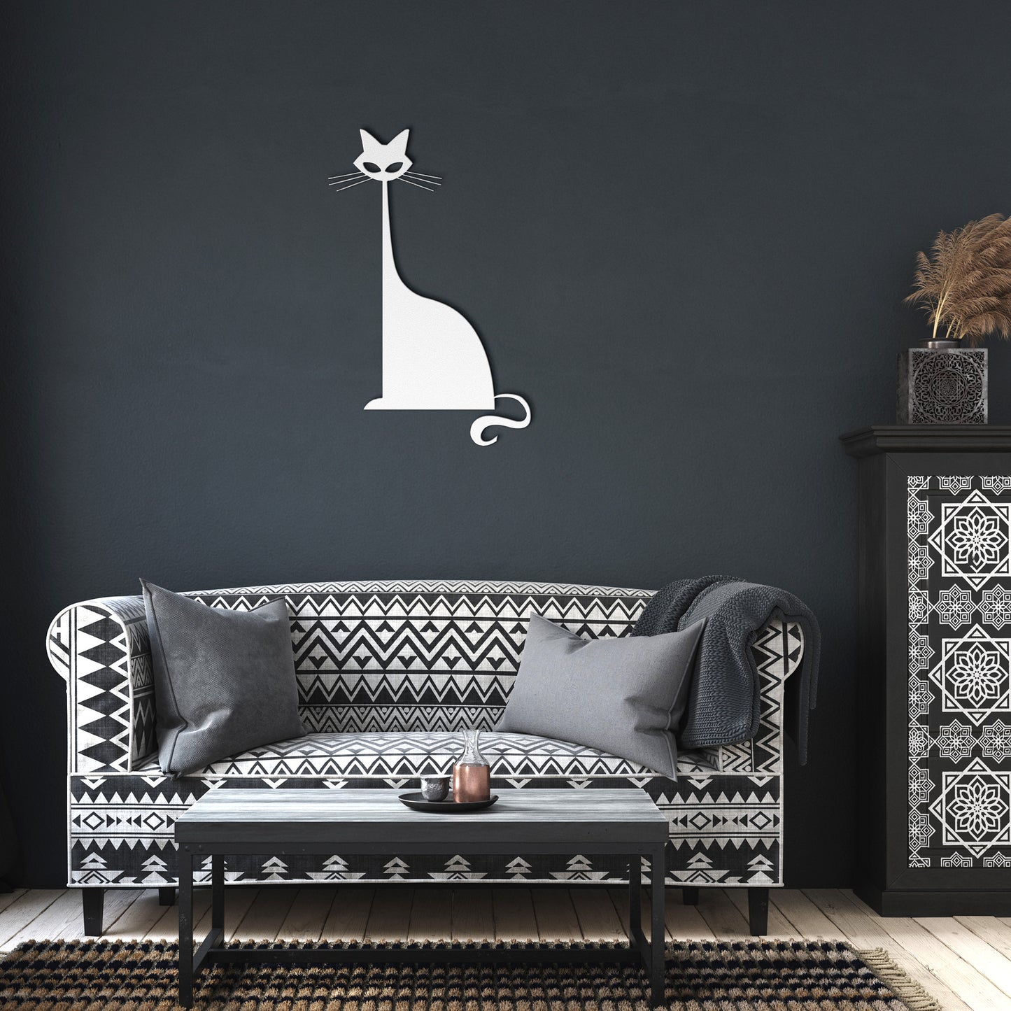 Sexton Cat Metal Indoor Outdoor Signage- MCM Art