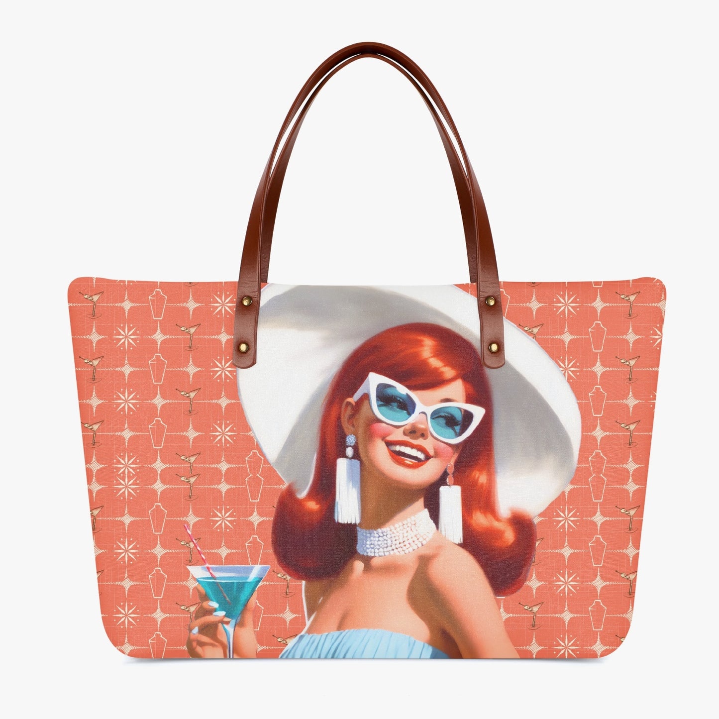 Retro Cocktails Bitches Cloth Neverfull Purse- HandBag- Tote