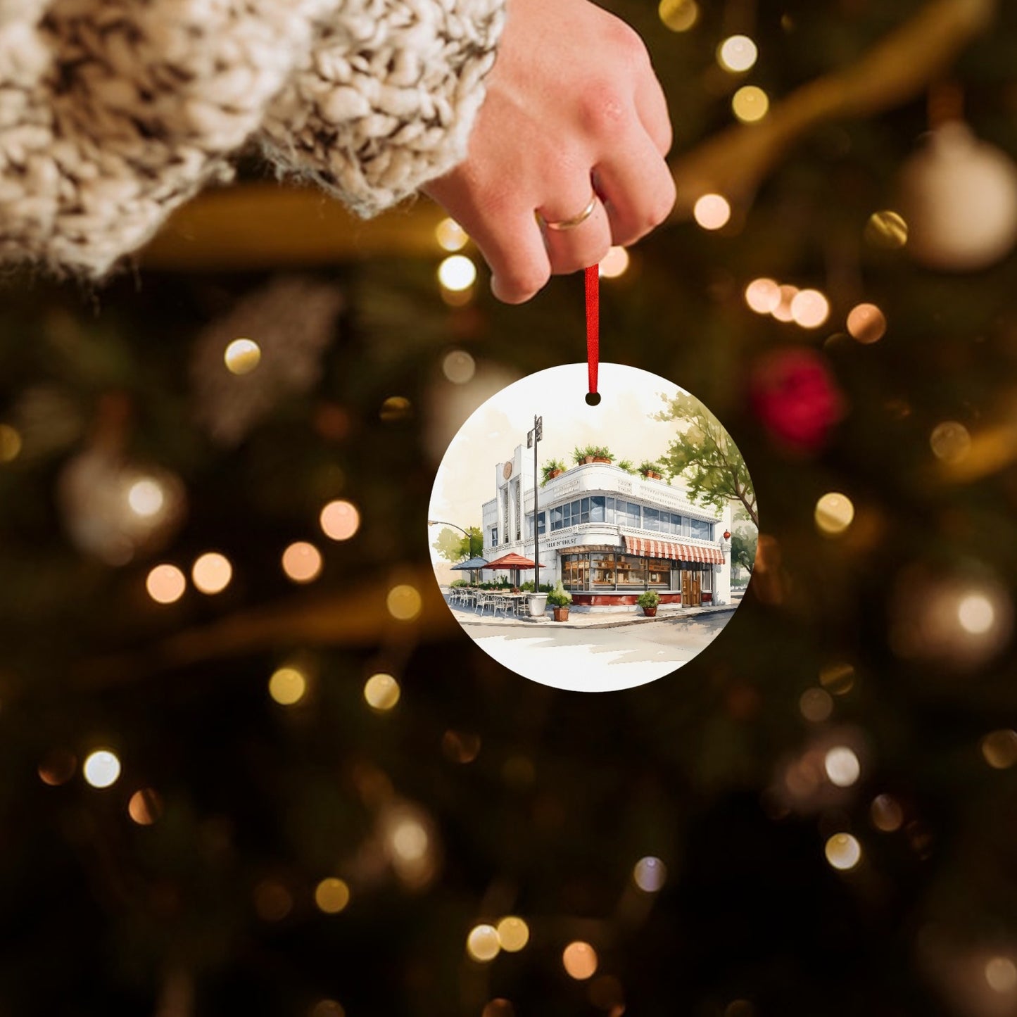 MCM Vintage  Holiday Aluminum Round Hanging Ornament