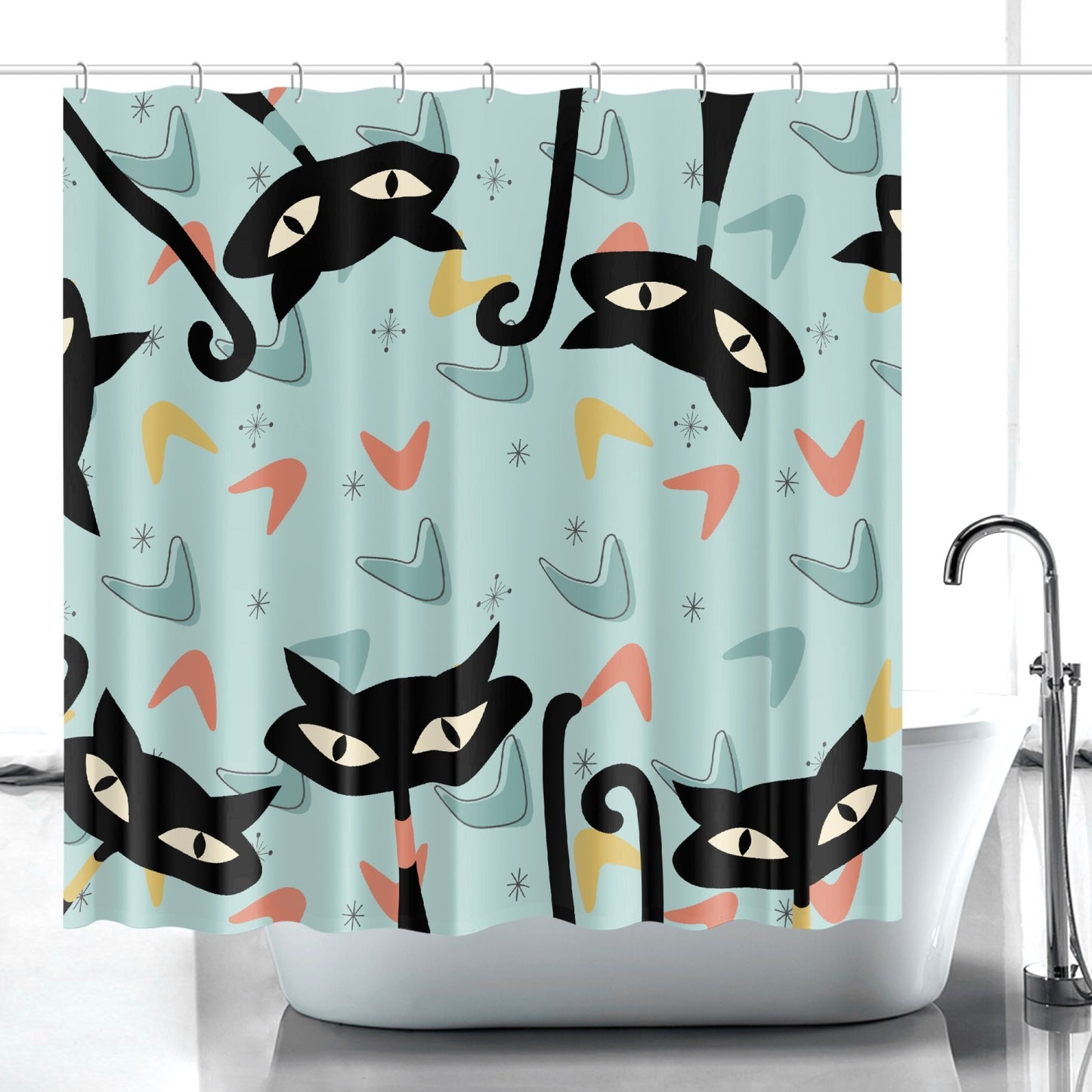 MCM Atomic Cat Quick-drying Shower Curtain