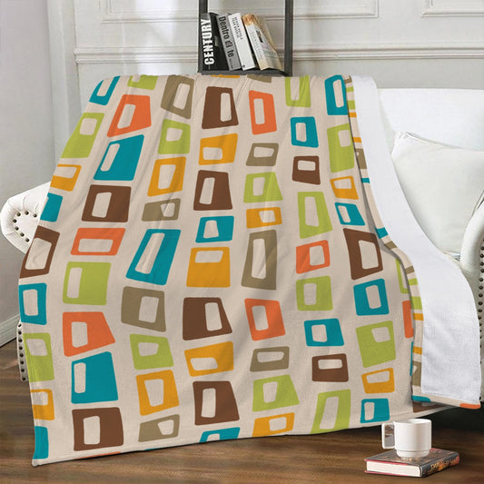 Mid Century Modern Dual-sided Stitched Blanket