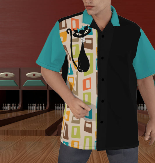 Atomic Cat In Pearls Bowling Shirt 5XL-8XL