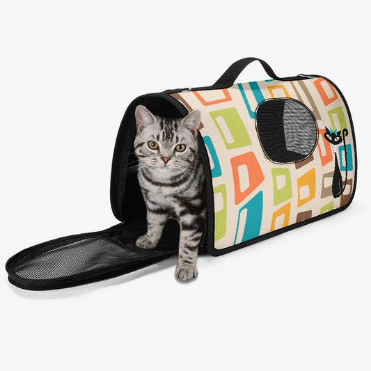 Atomic Cat in Pearls Pet Carrier Bag