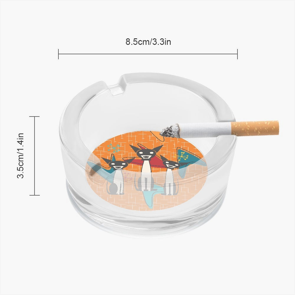 Atomic Dogs Glass Ashtray