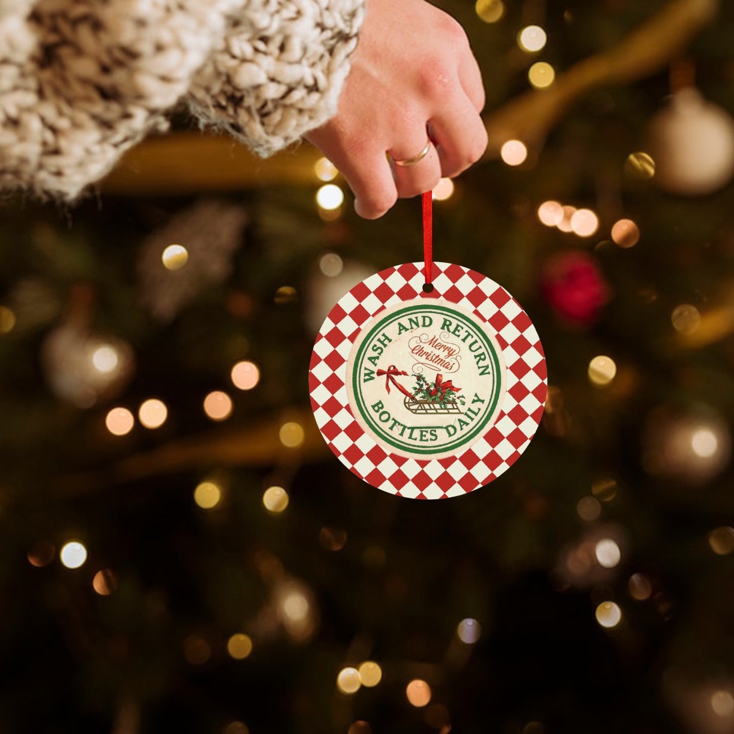 944. Aluminum Round Hanging Ornament