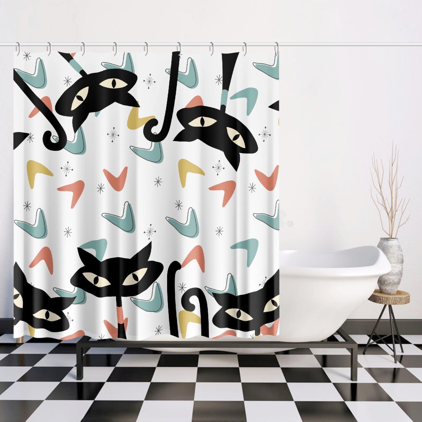 Atomic Cat MCM Quick-drying Shower Curtain