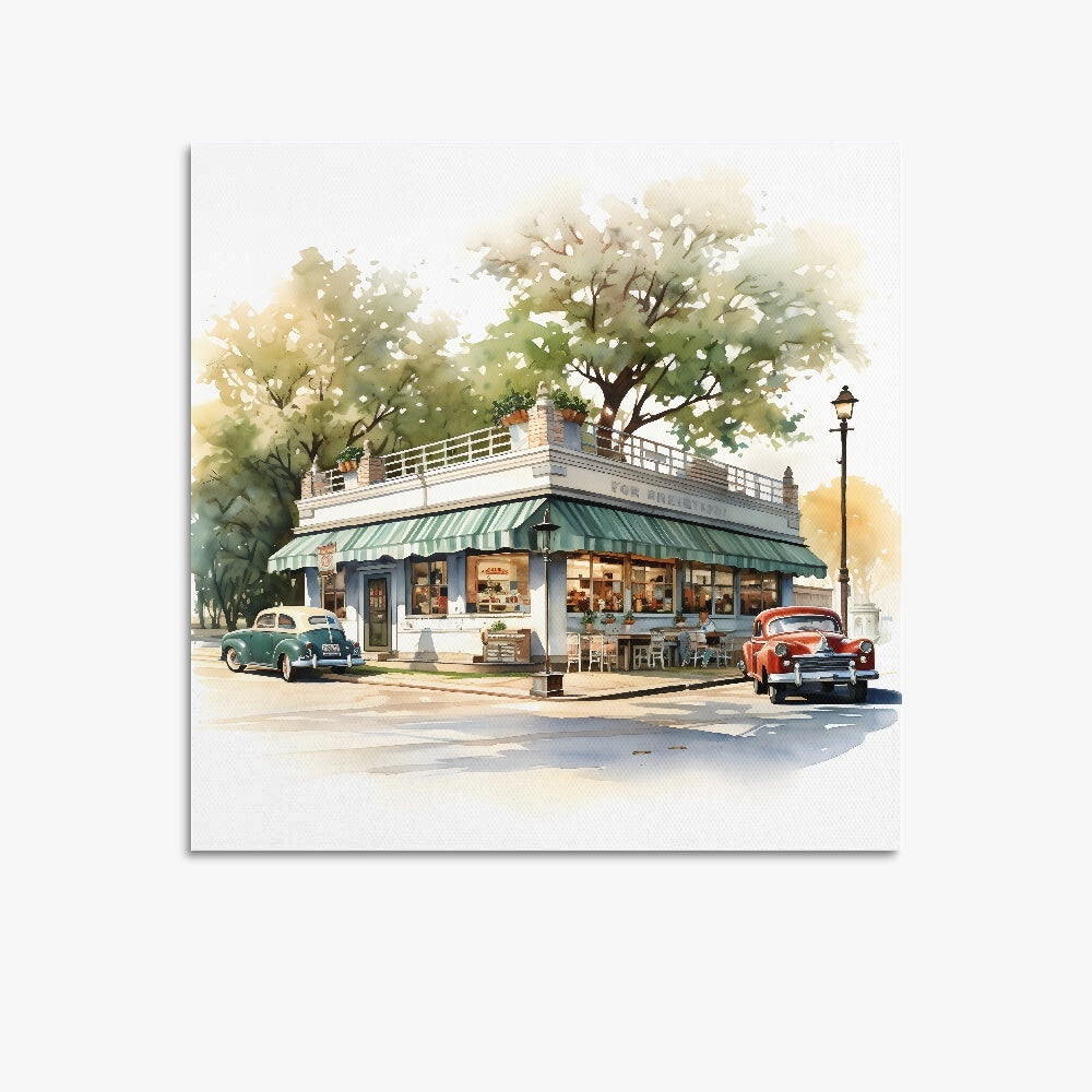 MCM Car Hop Square Unframed Canvas Prints