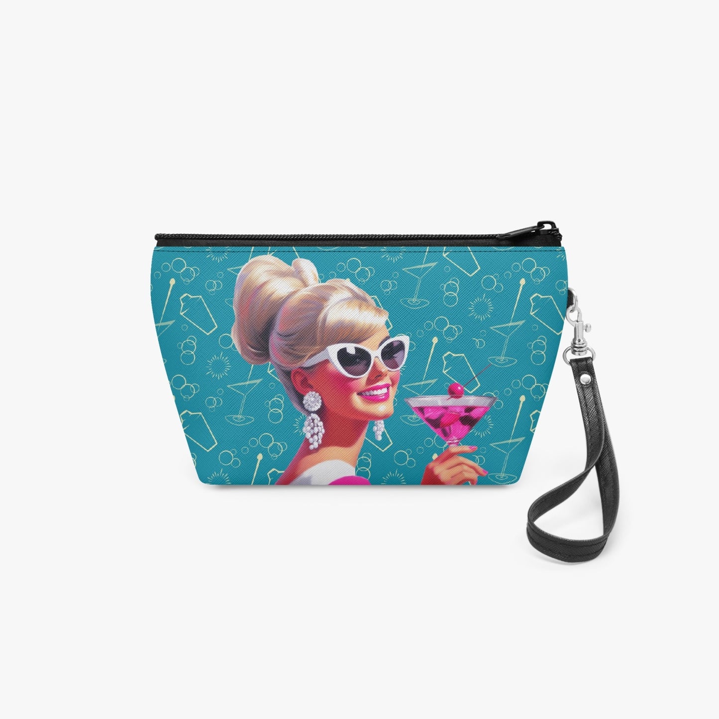 Retro Cocktails Bitches Makeup Bag