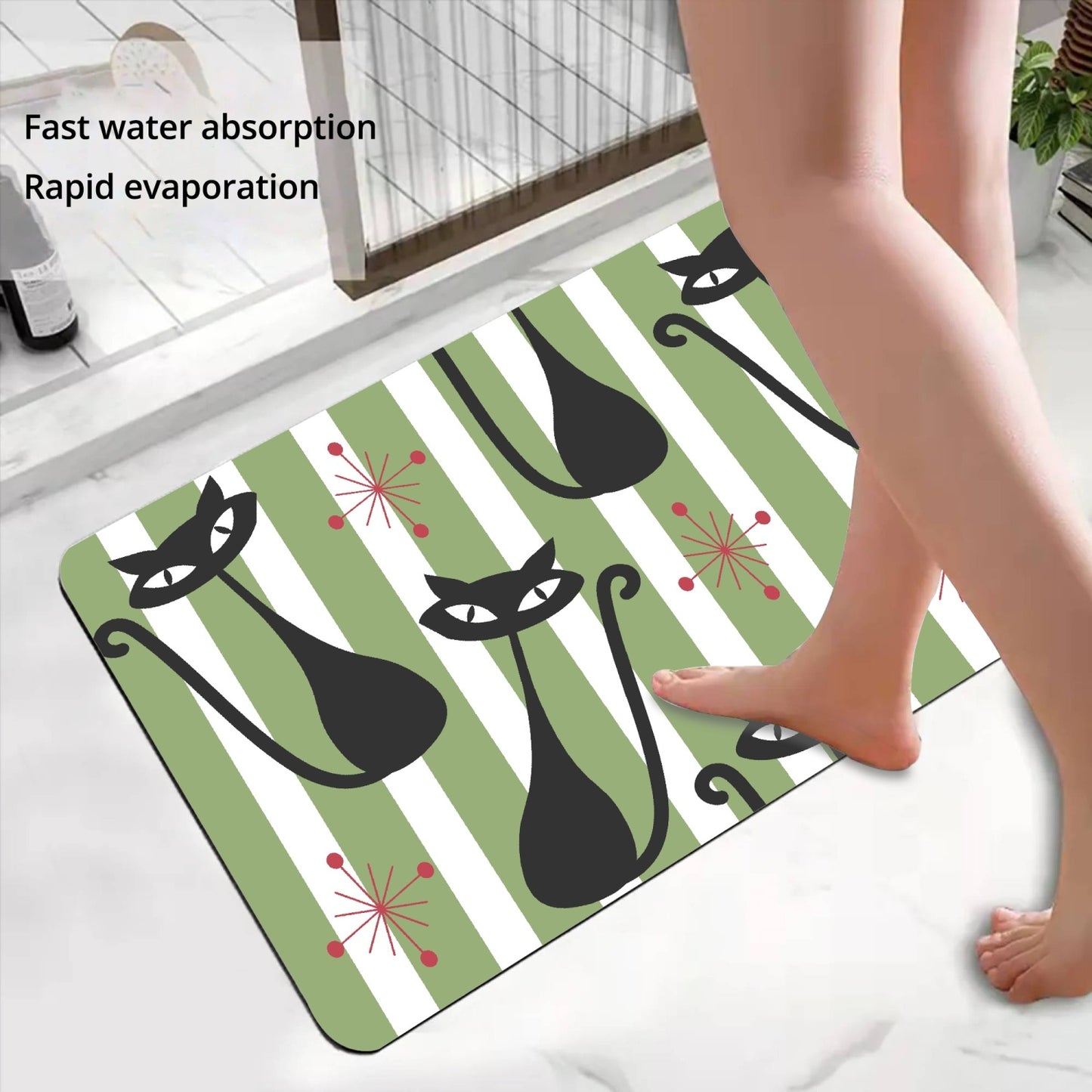 MCM Atomic Cat Bathroom Door Mat