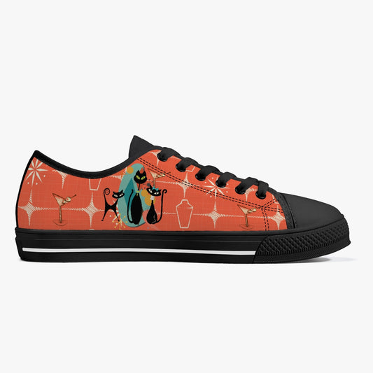 Atomic Cat Low-Top Canvas Shoes - Unisex Black