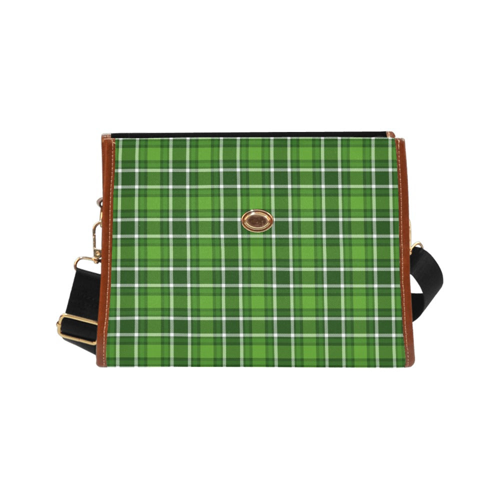 Retro Green Plaid Purse -MCM Waterproof Canvas Bag