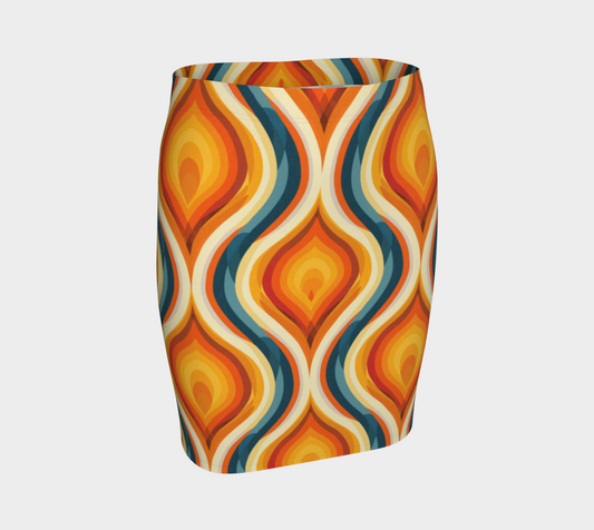 Retro Groove Fitted Skirt