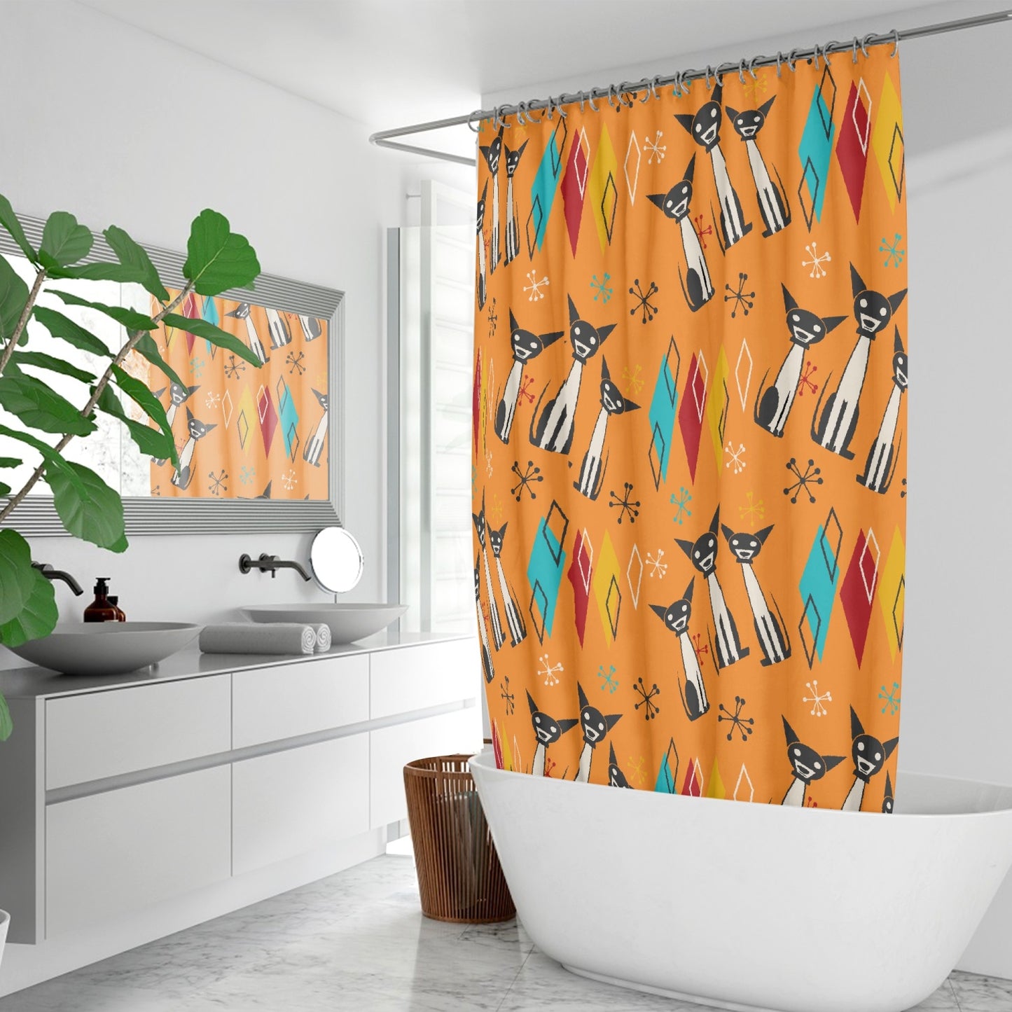 MCM Atomic Dog Quick-drying Shower Curtain