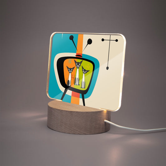 MCM Atomic Dogs Acrylic Plaque with Stand - Rectangle Night Light