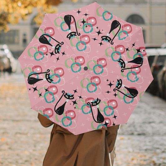 Atomic Cat in Pearls Umbrella