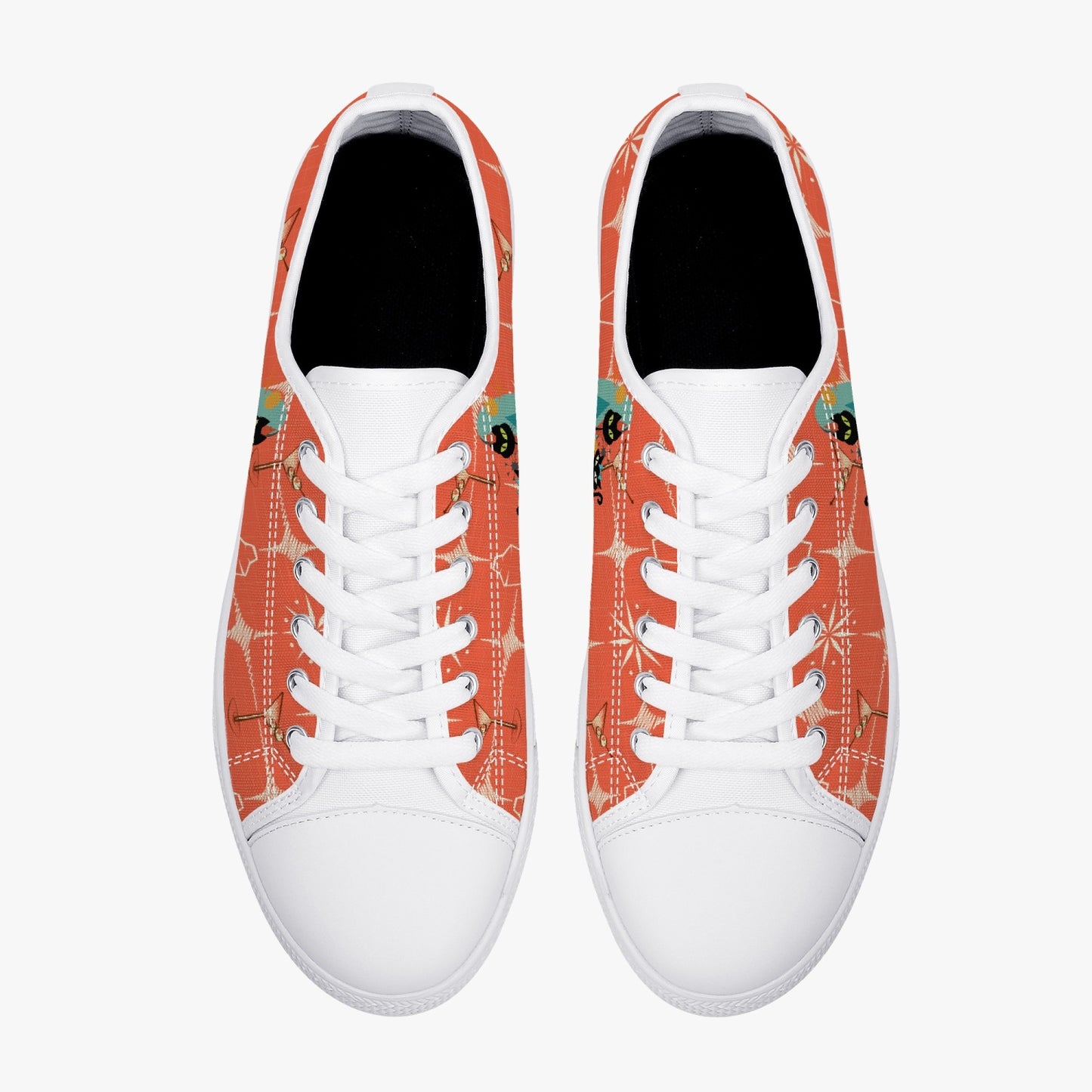 Atomic Cat Low-Top Canvas Shoes - Unisex Converse Style Tennis Shoe