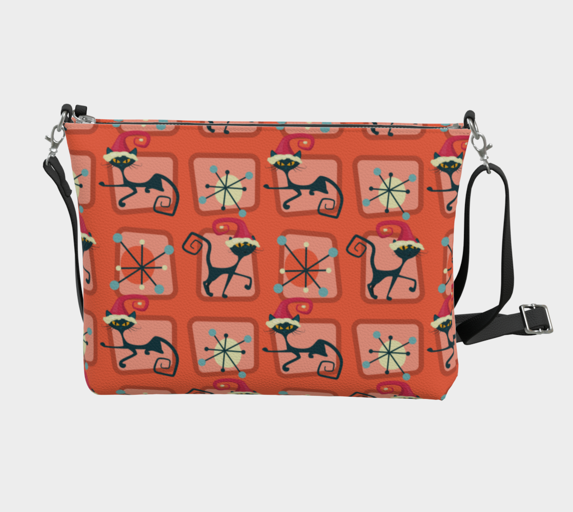 Atomic Cat Vegan Leather Christmas Crossbody Purse