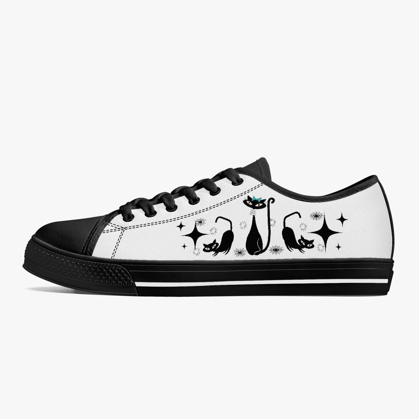 MCM Atomic Cat Classic Low-Top Canvas Shoes - Unisex White/Black