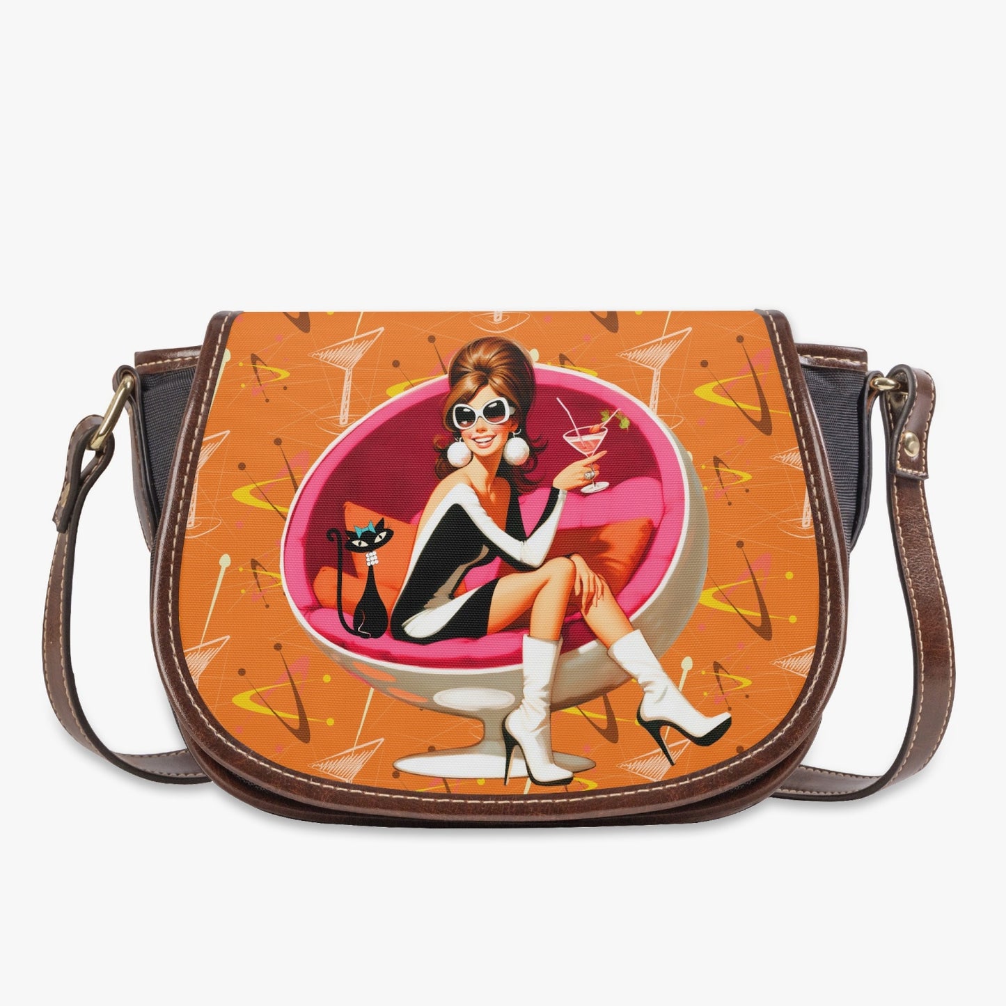 Retro Cocktail Bitches Saddle Bag