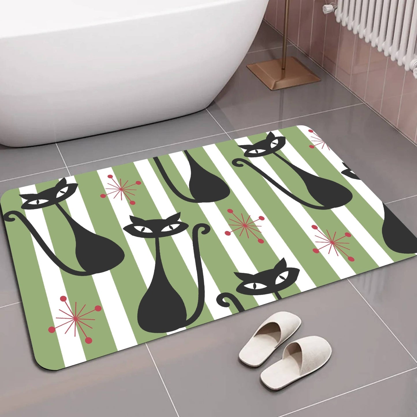 MCM Atomic Cat Bathroom Door Mat