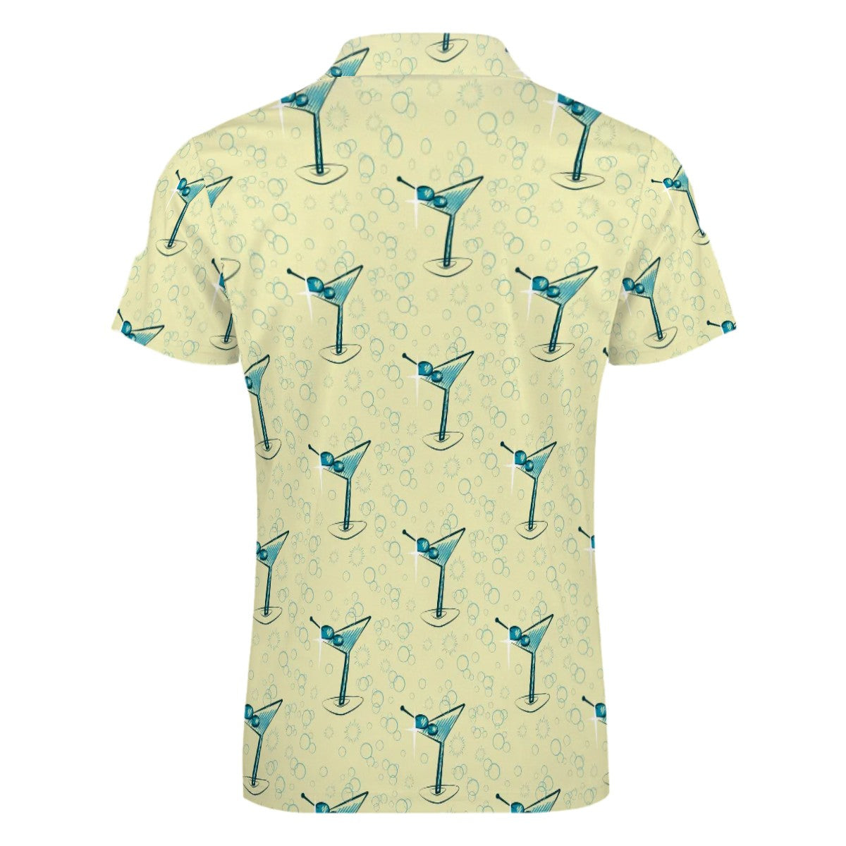 MCM Retro Polo Shirt- Mid Century Martini Design, Slim Fit Zipper Polo for men