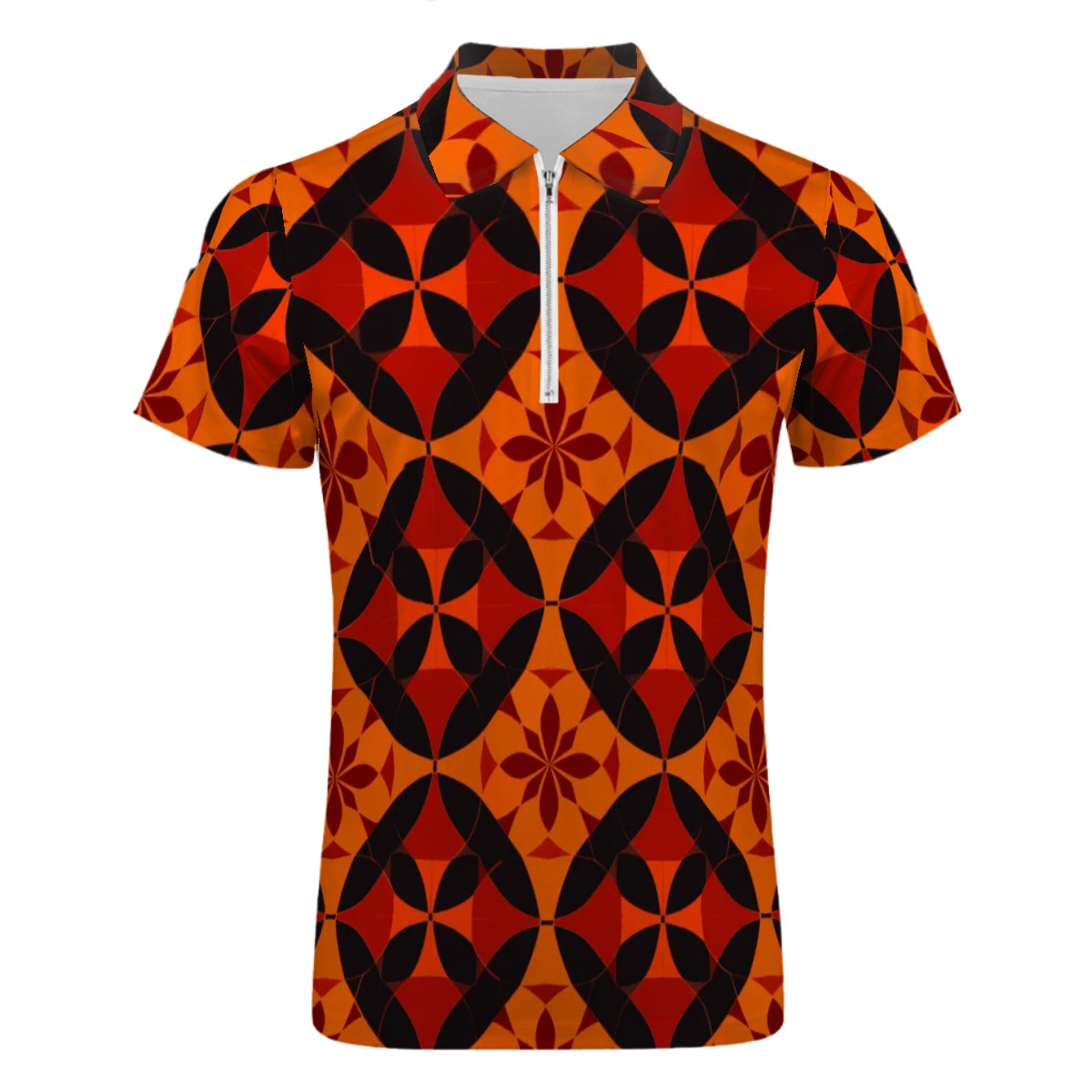 MCM Retro Polo Shirt- Atomic  Design Groovy Slim Fit Zipper Polo for men