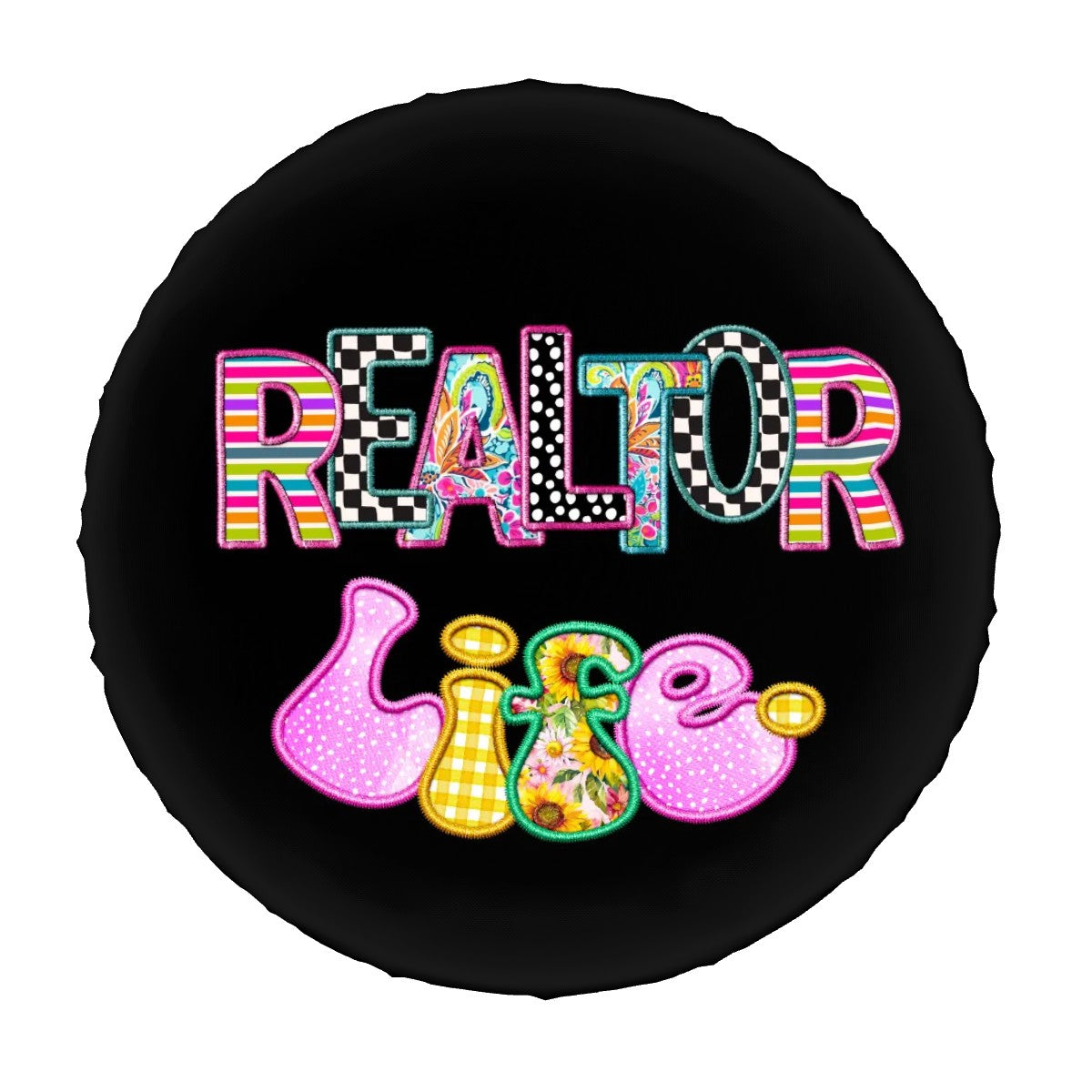 MCM Personalized Realtor Retro Groovy Tire Cover- Custom Spare Cover