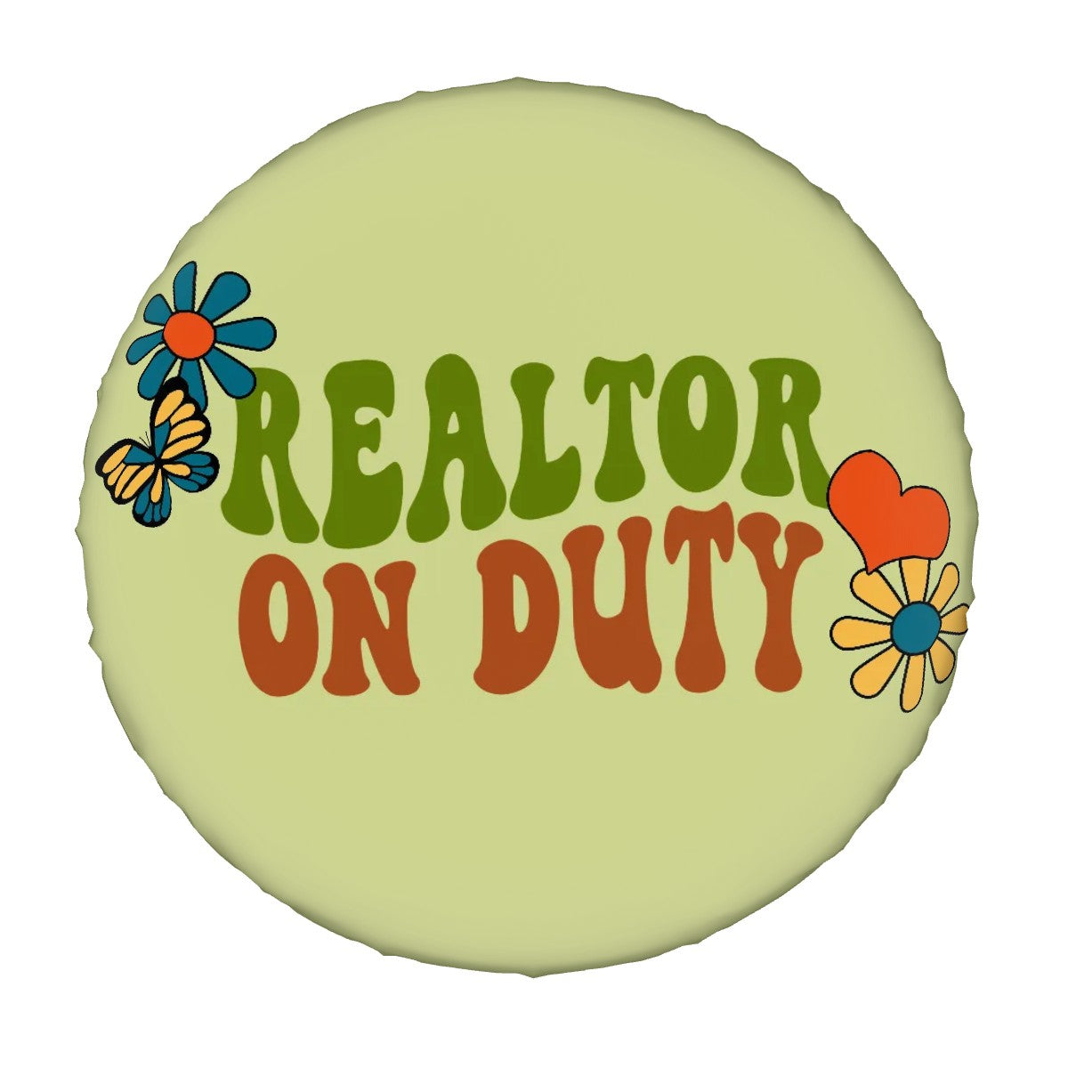 MCM Personalized Realtor Retro Groovy Tire Cover- Custom Spare Cover