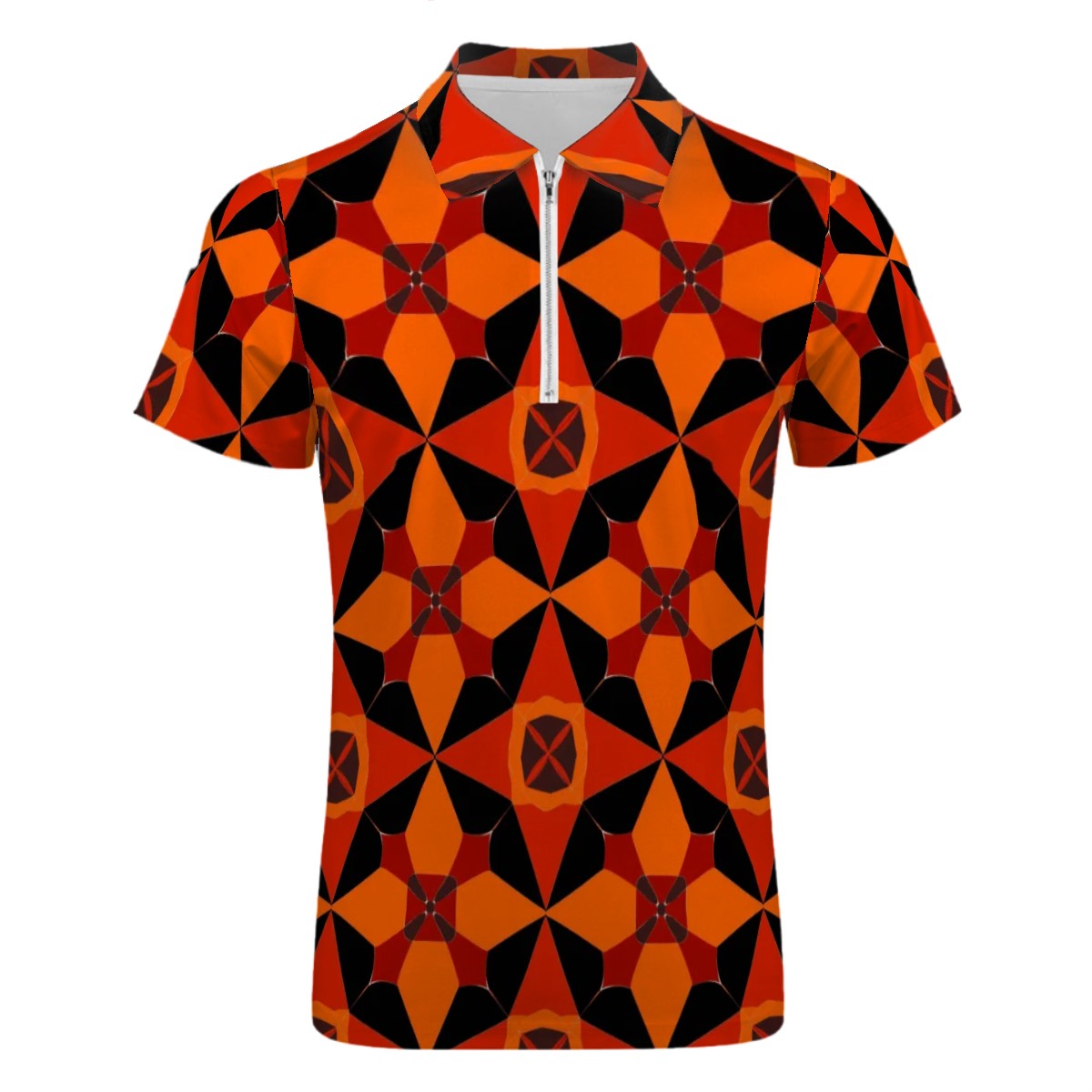 MCM Retro Polo Shirt- Atomic  Design Groovy Slim Fit Zipper Polo for men