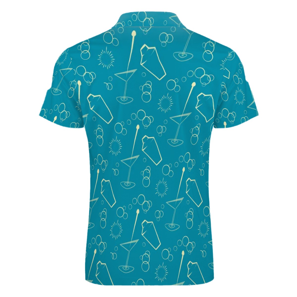 MCM Retro Polo Shirt- Mid Century Martini Design, Slim Fit Zipper Polo for men