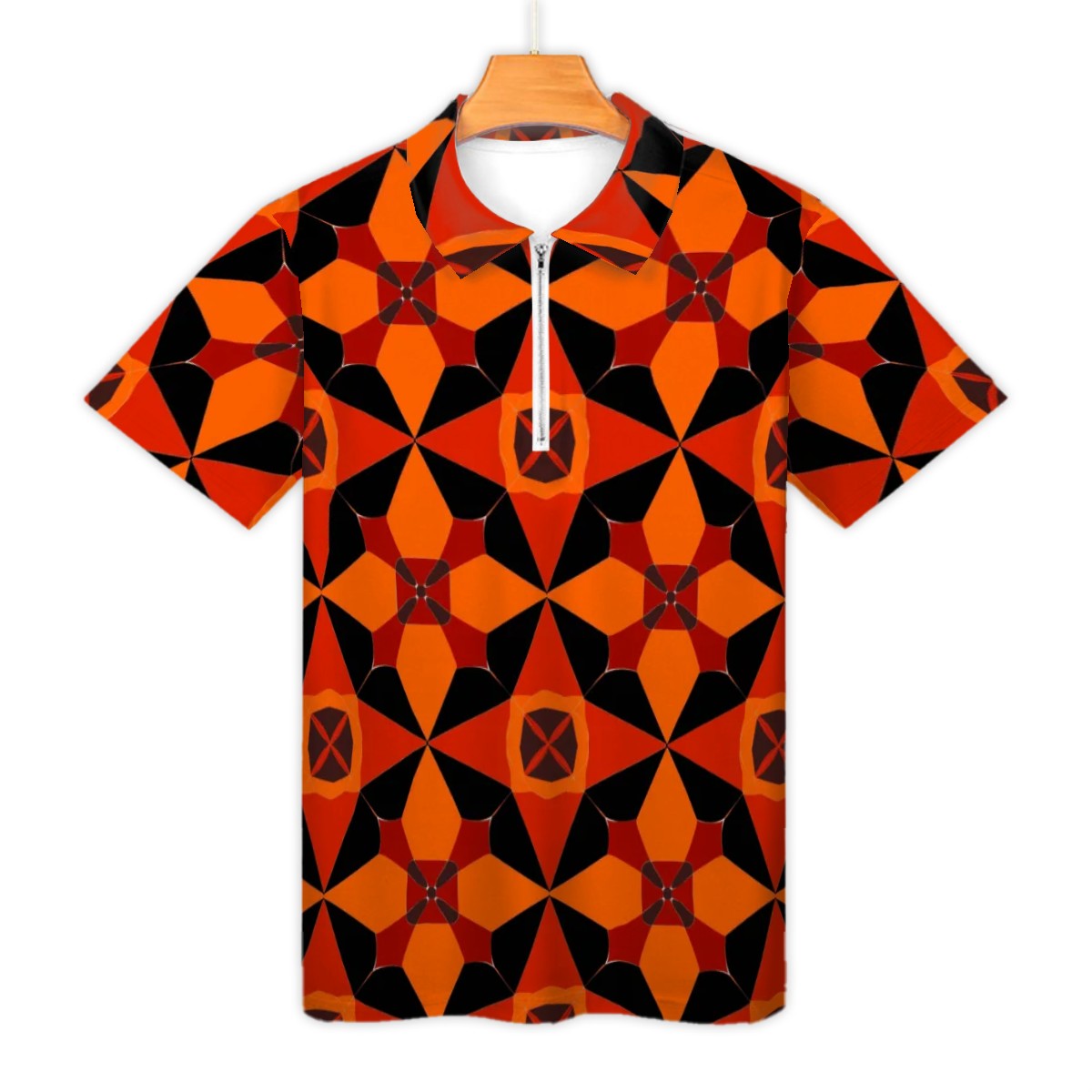 MCM Retro Polo Shirt- Atomic  Design Groovy Slim Fit Zipper Polo for men