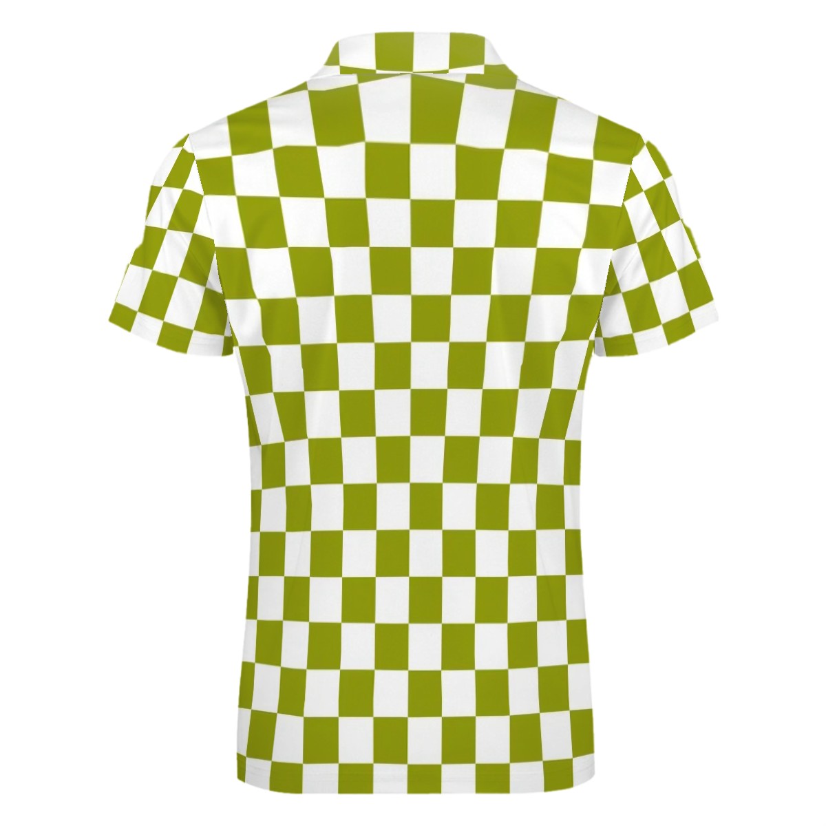 MCM Retro Polo Shirt- Mid Century Checker Design  Slim Fit Zipper Polo for men