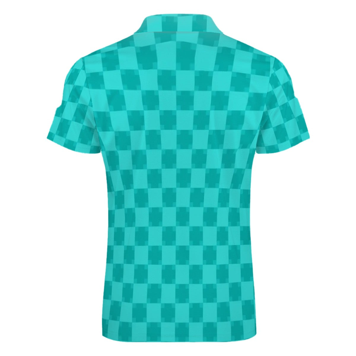 MCM Retro Polo Shirt- Mid Century Checker Design  Slim Fit Zipper Polo for men