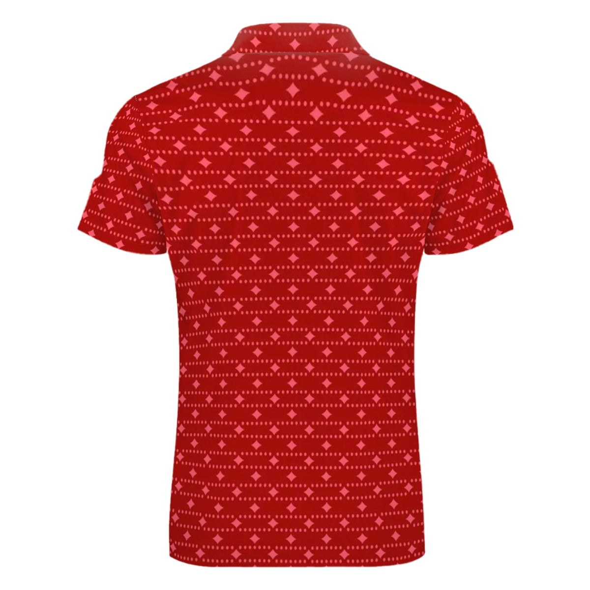 MCM Retro Polo Shirt- Mid Century Geo Design, Slim Fit Zipper Polo for men