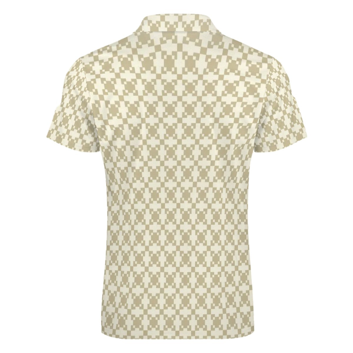 MCM Retro Polo Shirt- Mid Century Geo Design  Slim Fit Zipper Polo for men