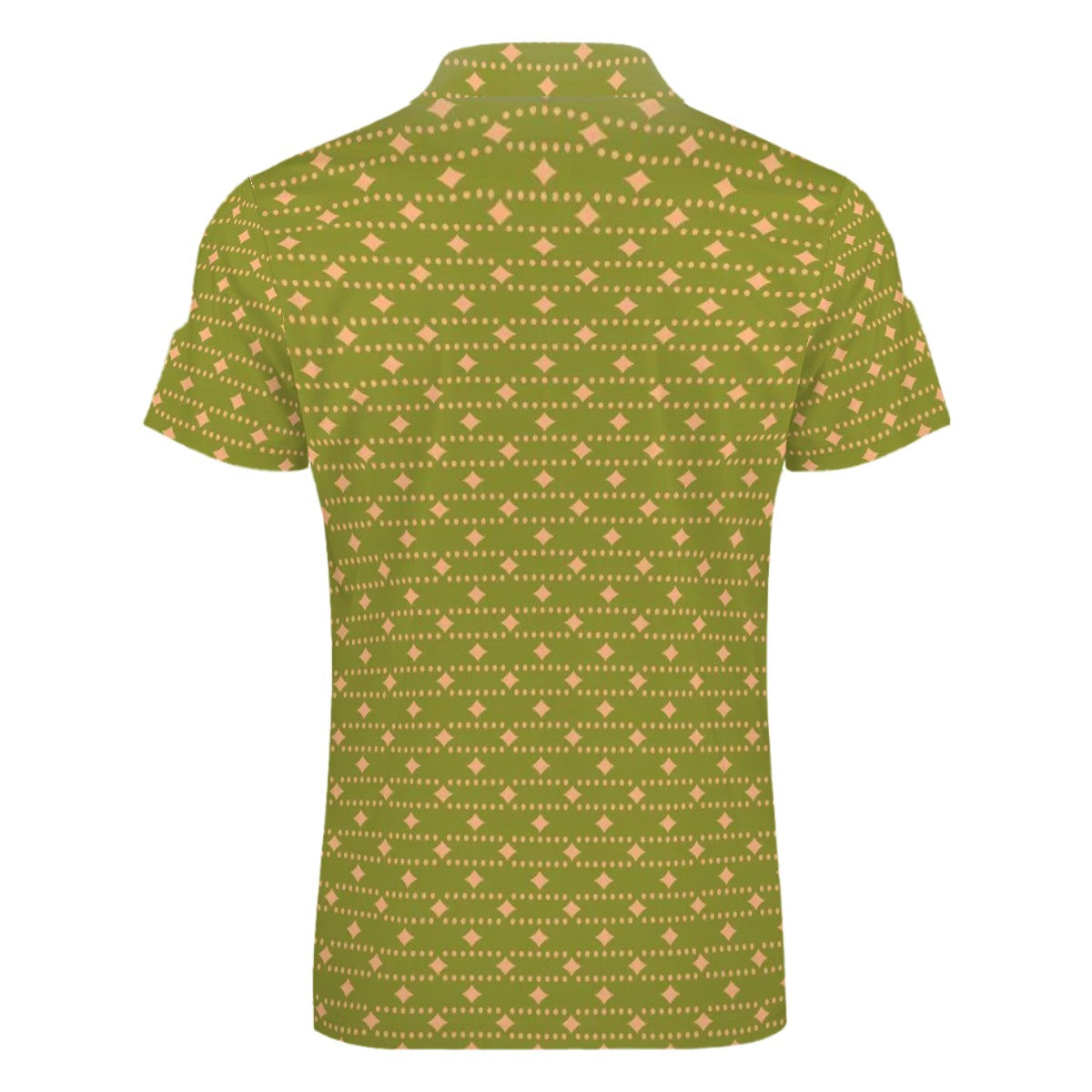 MCM Retro Polo Shirt- Mid Century Geo Design, Slim Fit Zipper Polo for men